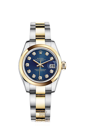 Rolex Lady-Datejust Watch 179163-0055 26 mm Steel / Yellow gold Case Dark blue Dial