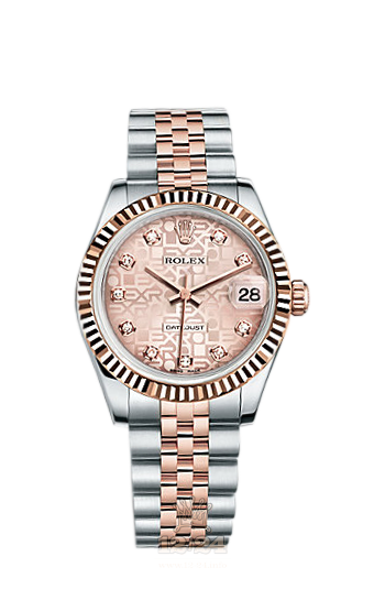 Rolex Lady-Datejust Watch 178271-0012 31 mm Steel / Pink gold Case Pink Dial