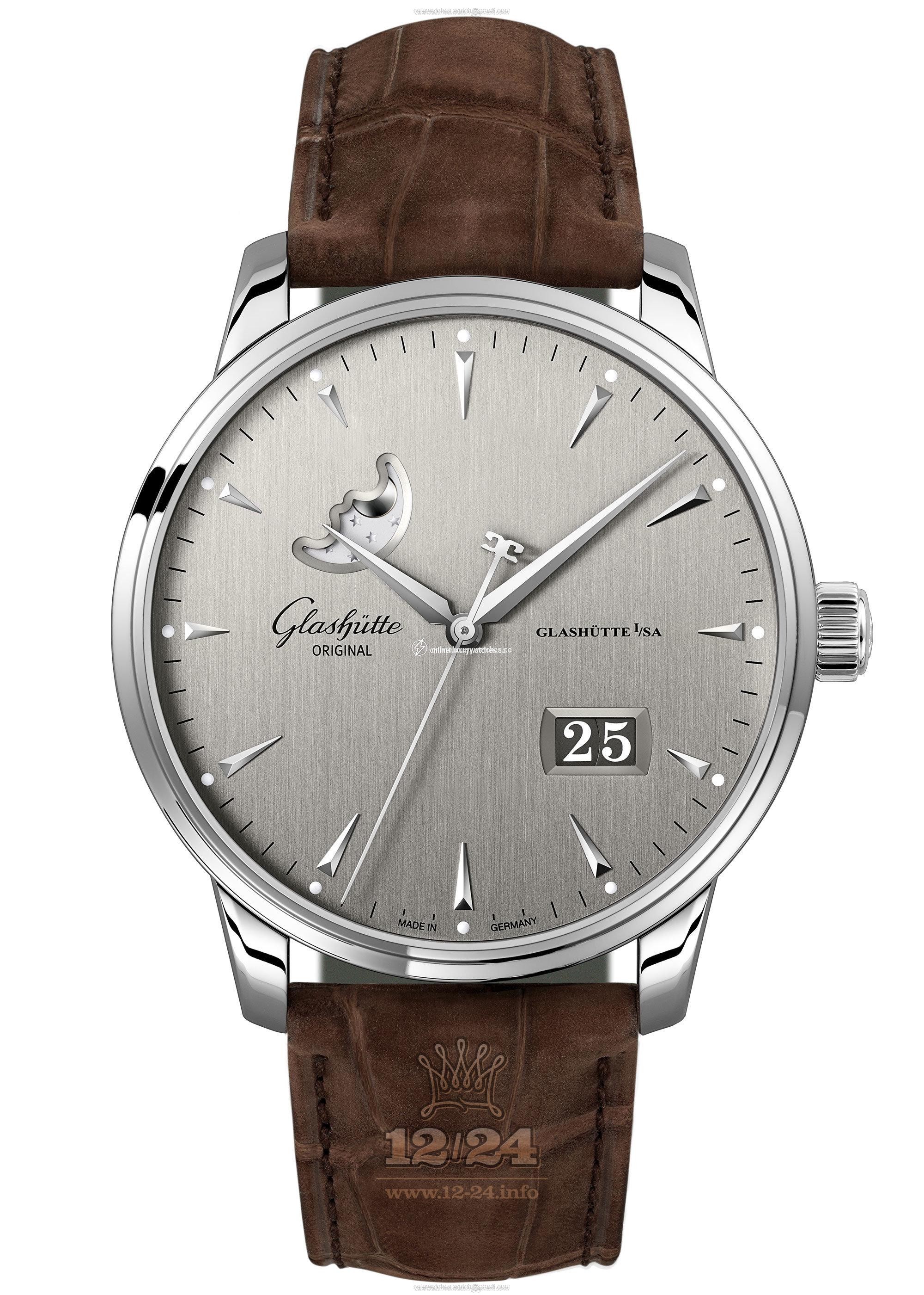 Glashutte Senator Watch 1-36-04-03-02-31 42 mm Stainless steel Case Gray Silver Dial