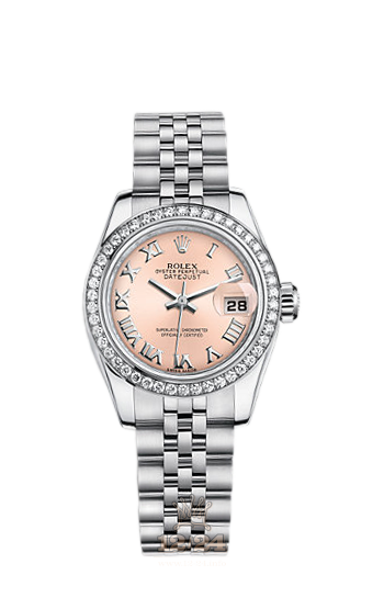 Rolex Lady-Datejust Watch 179384-0027 26 mm Steel / White gold Case Pink Dial