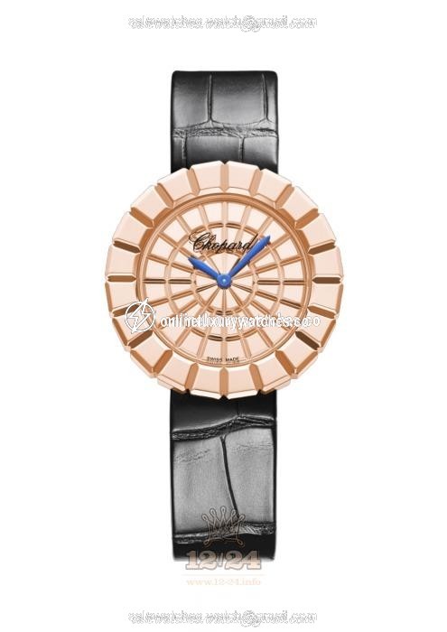 Chopard Ice Cube Watch 124015-5001 36 mm Pink gold Case Golden Dial