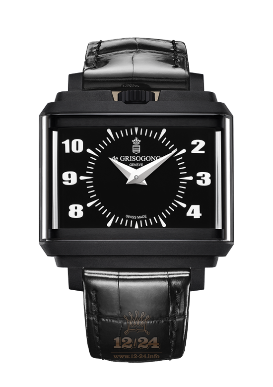 de Grisogono New Retro Watch NR-N05 Stainless steel PVD coating Case Black Dial