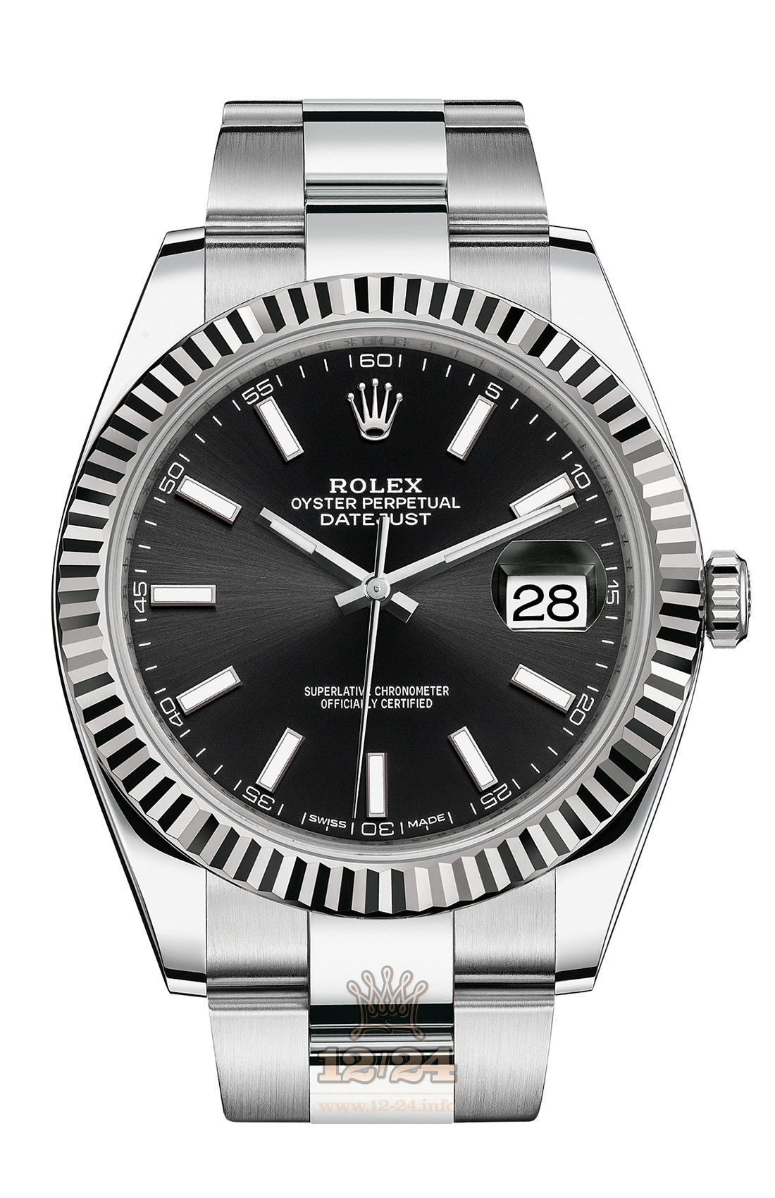 Rolex Datejust Watch 126334-0017 41 mm Steel / White gold Case Black Dial