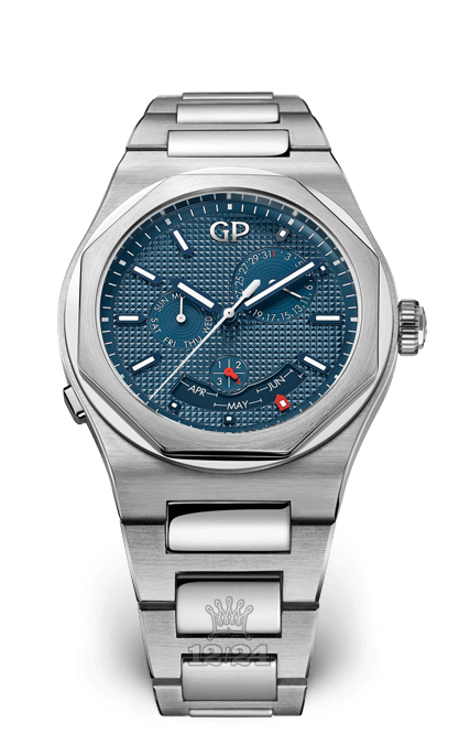 Girard Perregaux Laureato Watch 81035-11-431-11A 42 mm Stainless steel Case Dark blue Dial