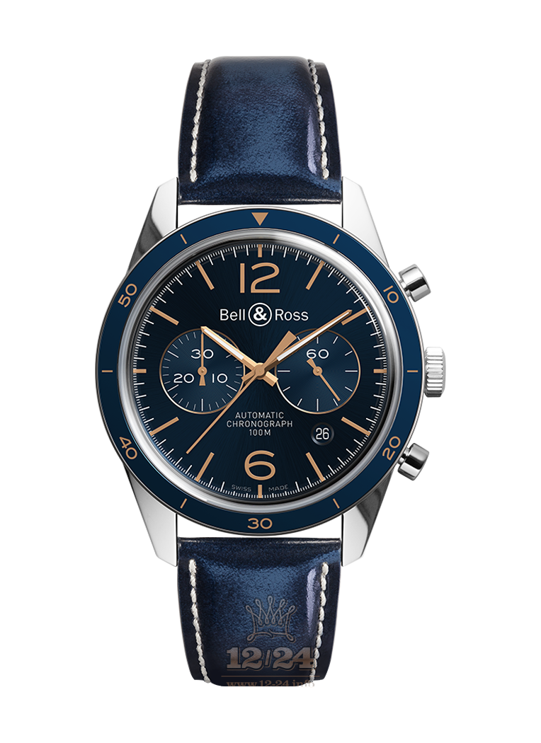 Bell & Ross Vintage Watch BRV126-BLU-ST/SCA 43 mm Stainless steel Case Dark blue Dial