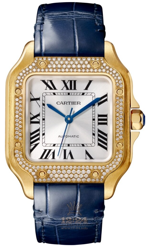 Cartier Santos de Cartier Watch WJSA0008 35 mm Yellow gold Case Silver Dial