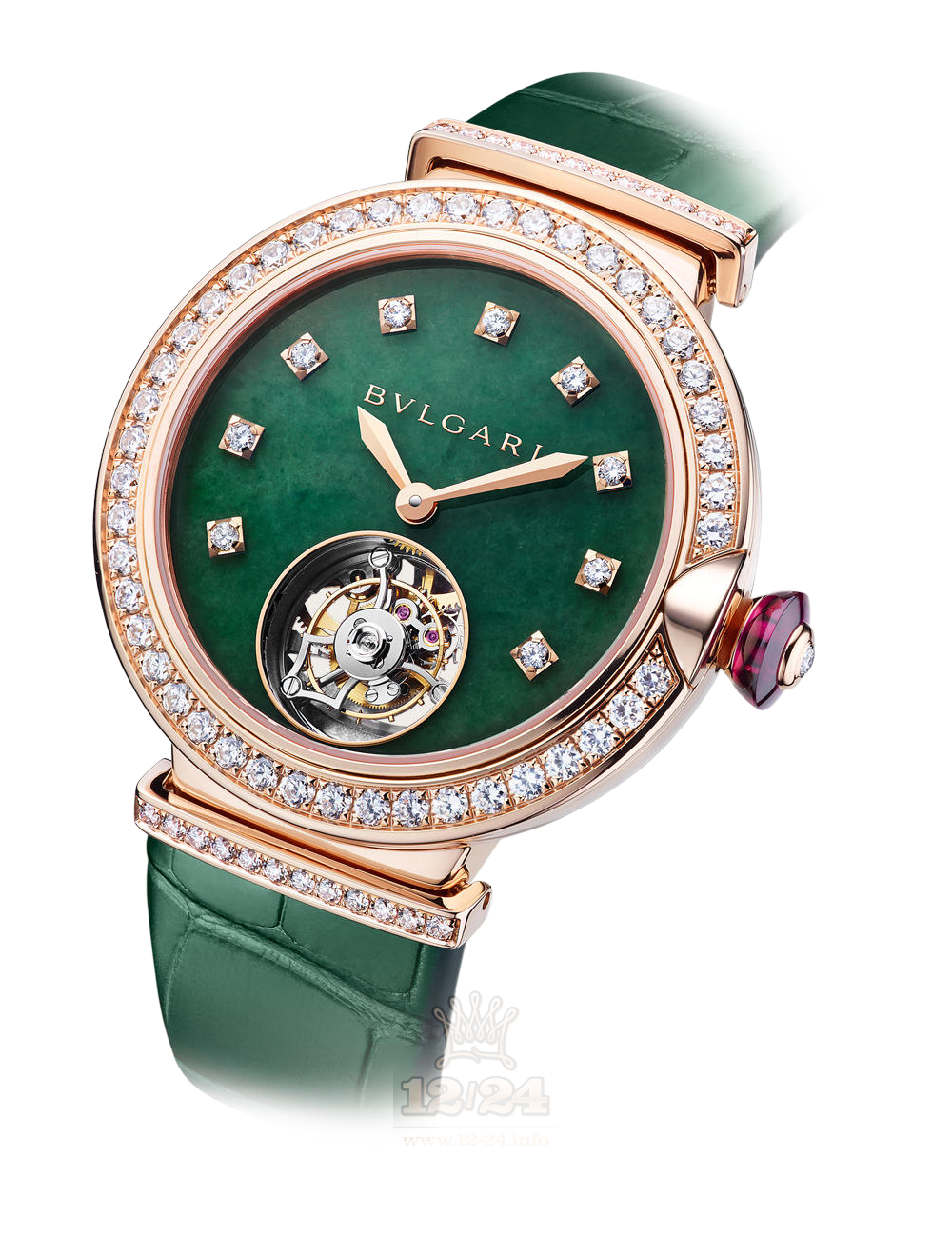 Bvlgari Lvcea Watch 102693 LUP38JGDLTB 38 mm White gold Case Green Dial
