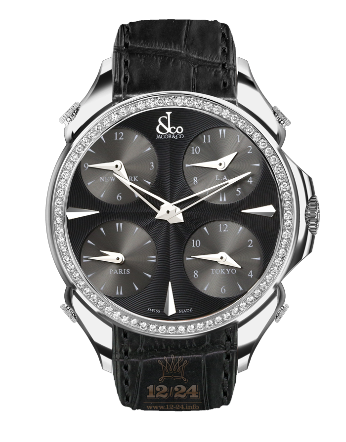 Jacob & Co Gents Collection Watch PZ500.10.RO.LA.A 45 mm Stainless steel Case Black Dial