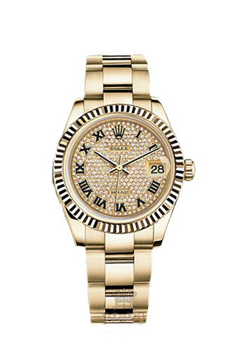 Rolex Datejust Watch 178278-0135 31 mm Yellow gold Case Silver Golden Dial