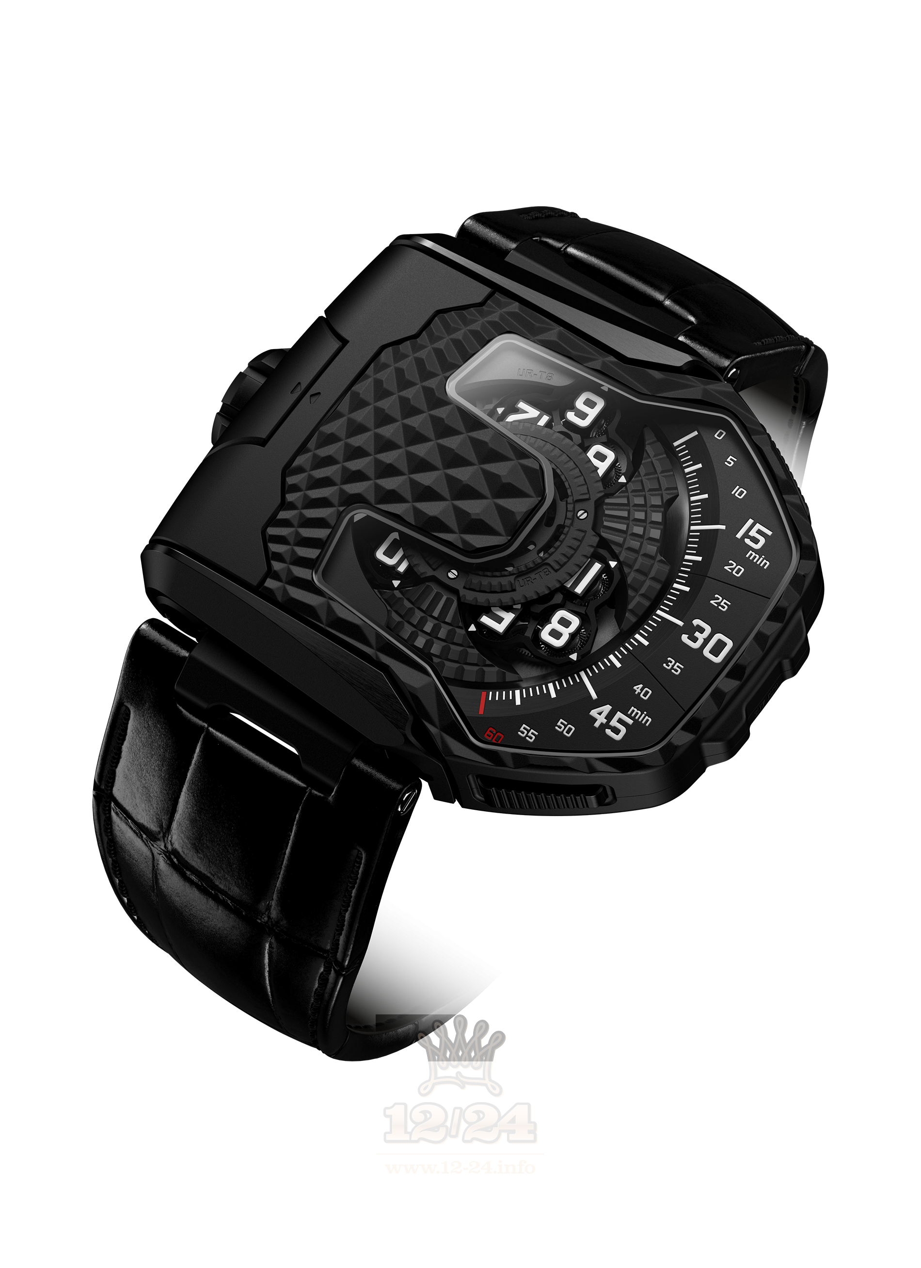 Urwerk UR-T8 Watch UR-T8 ALL BLACK 48 mm Titanium PVD coating Case Black Dial