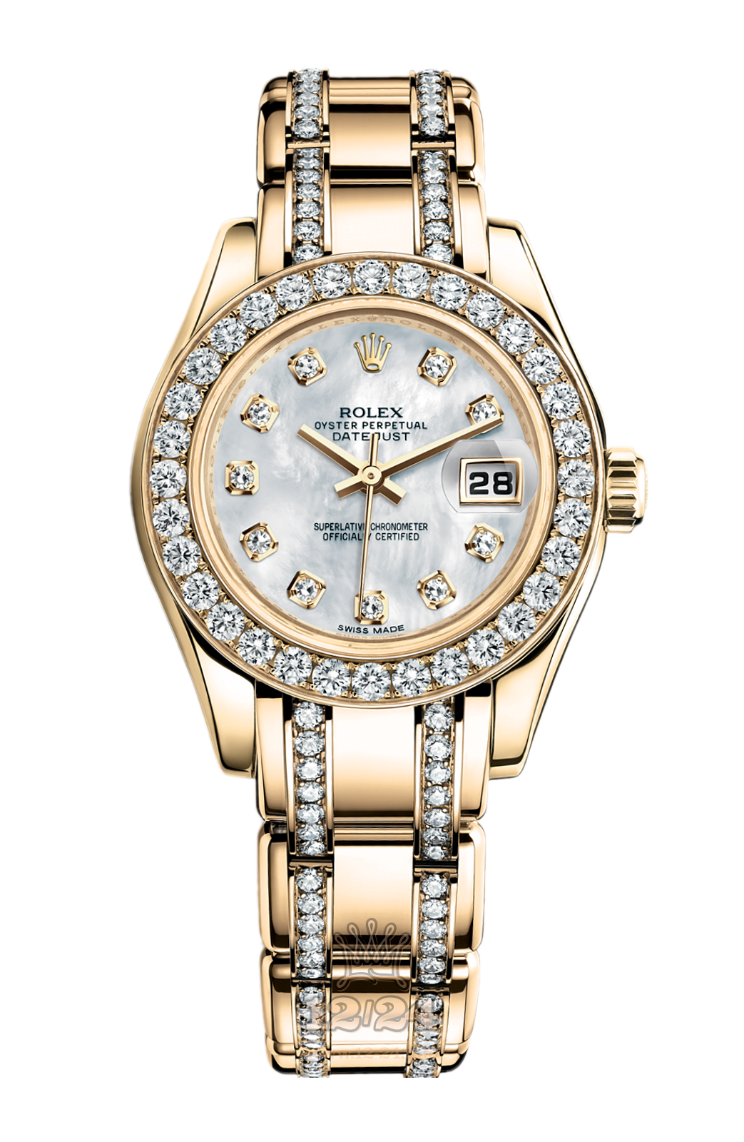 Rolex Lady-Datejust Watch 80298-0067 29 mm Yellow gold Case White Dial