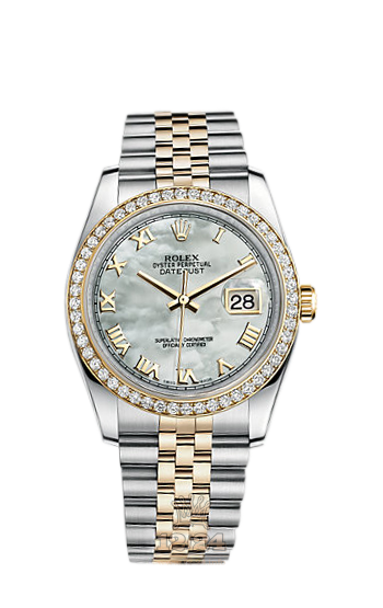 Rolex Datejust Watch 116243-0017 36 mm Steel / Yellow gold Case White Dial