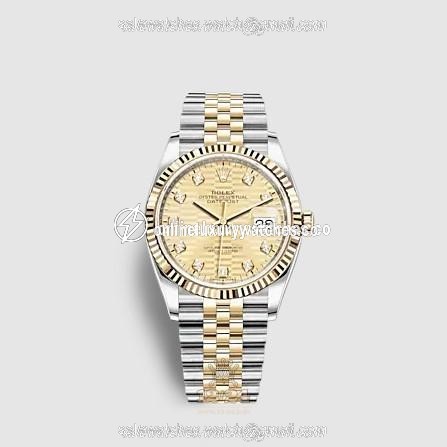 Rolex Datejust Watch 126233-0045 36 mm Stainless steel Yellow gold Case Yellow Dial