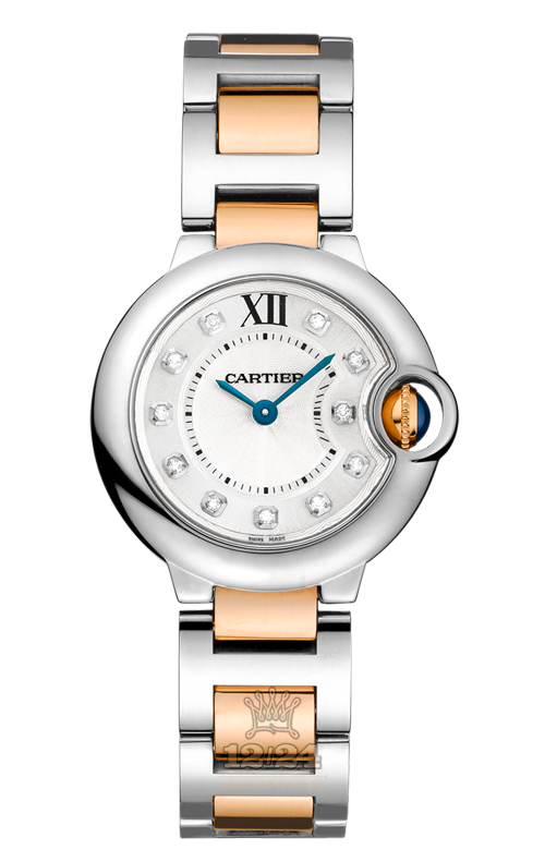Cartier Ballon Bleu de Cartier Watch WE902030 28 mm Steel / Pink gold Case Silver Dial