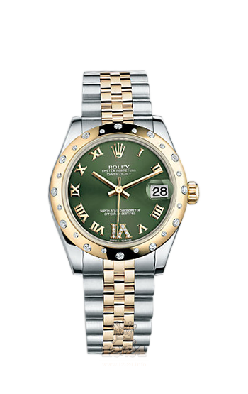 Rolex Lady-Datejust Watch 178343-0011 31 mm Steel / Yellow gold Case Green Dial