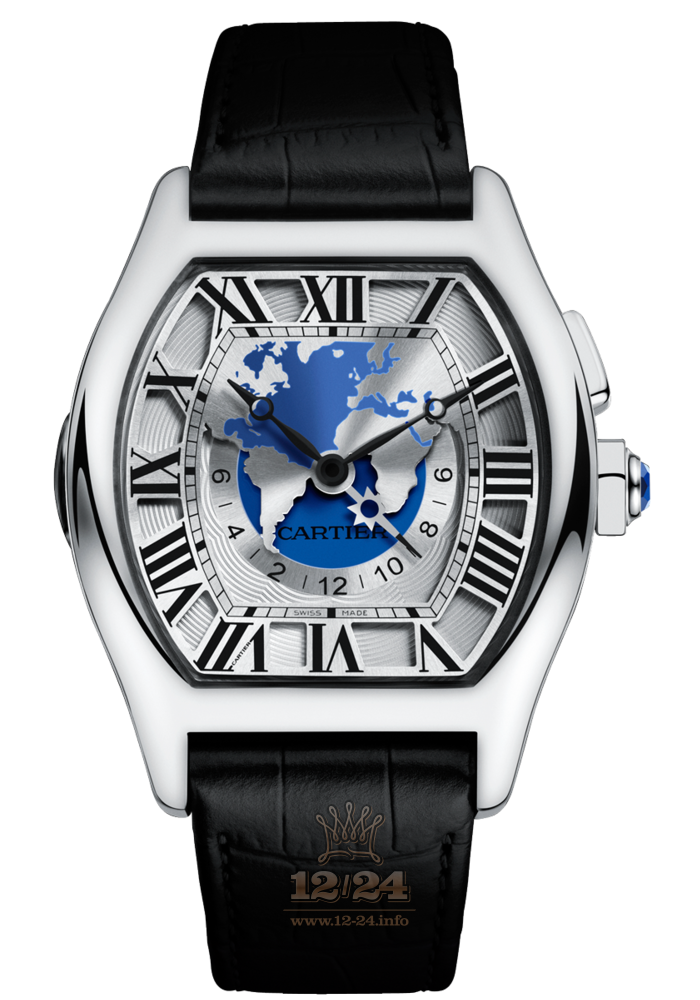 Cartier Tortue Watch W1580050 51 mm White gold Case Silver Dial