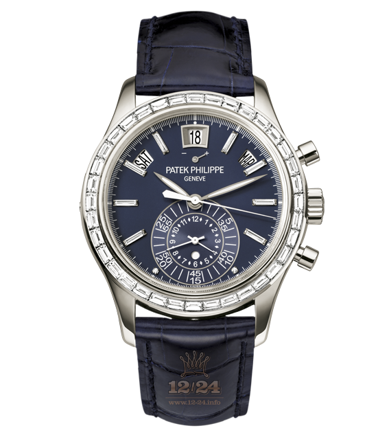 Patek Philippe Complications Watch 5961P-001 40 mm Platinum Case Dark blue Dial
