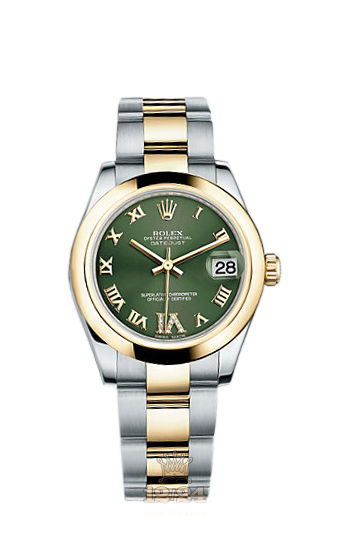 Rolex Lady-Datejust Watch 178243-0076 31 mm Steel / Yellow gold Case Green Dial