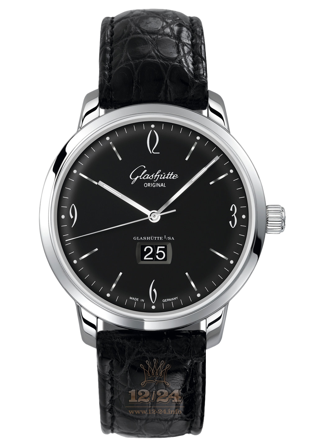 Glashutte Vintage Watch 2-39-47-03-02-04 42 mm Stainless steel Case Black Dial