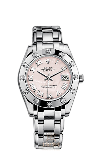 Rolex Pearlmaster Watch 81319-0018 34 mm White gold Case Pink Dial