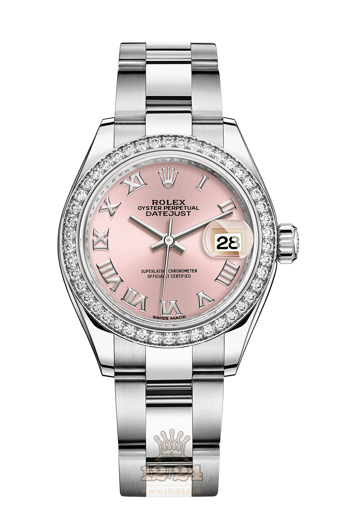 Rolex Datejust Watch 279384rbr-0006 28 mm Steel / White gold Case Pink Dial