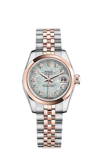 Rolex Lady-Datejust Watch 179161-0043 26 mm Steel / Pink gold Case Gray Silver Dial