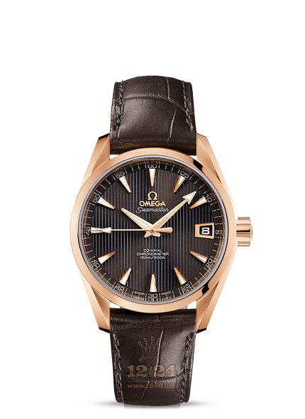 Omega Aqua Terra 150 M Watch 231.53.39.21.06.001 38 mm Pink gold Case Gray Dial