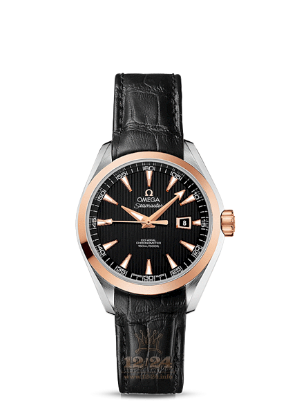 Omega Aqua Terra 150 M Watch 231.23.34.20.01.002 34 mm Steel / Pink gold Case Black Dial
