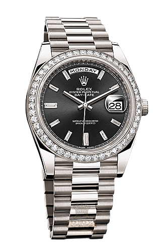 Rolex Day-Date Watch 228349rbr-0003 40 mm White gold Case Black Dial