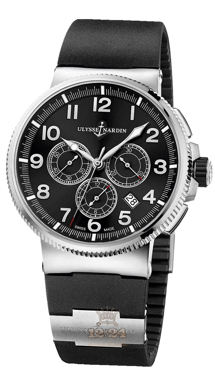 Ulysse Nardin Marine Watch 1503-150-3/62 43 mm Stainless steel Titanium Case Black Dial