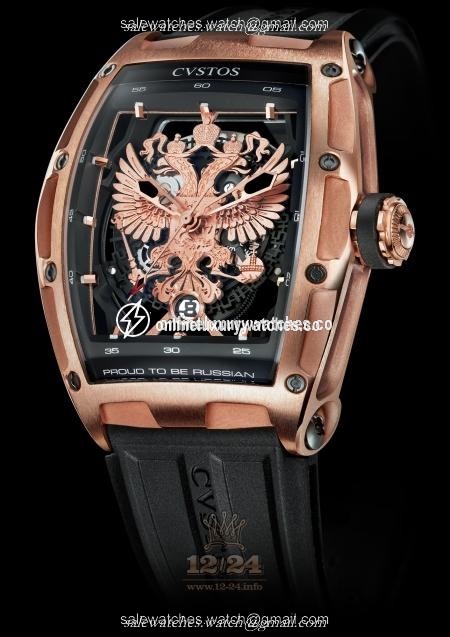 Cvstos Limited Edition Watch GT Case Proud Be Russian Bicolor Pink gold Case Black Golden Dial