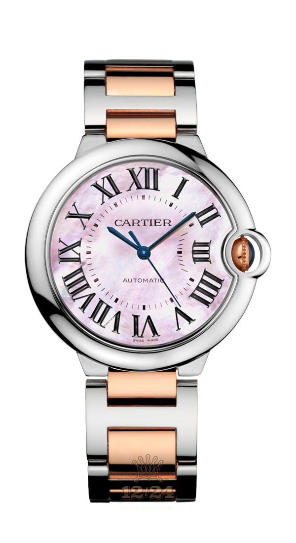 Cartier Ballon Bleu de Cartier Watch W2BB0011 36 mm Steel / Pink gold Case Pink Dial