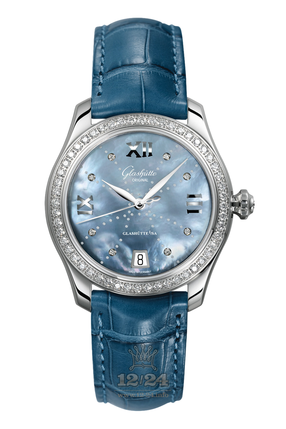 Glashutte Ladies Watch 1-39-22-11-22-04 36 mm Stainless steel Case Dark blue Dial