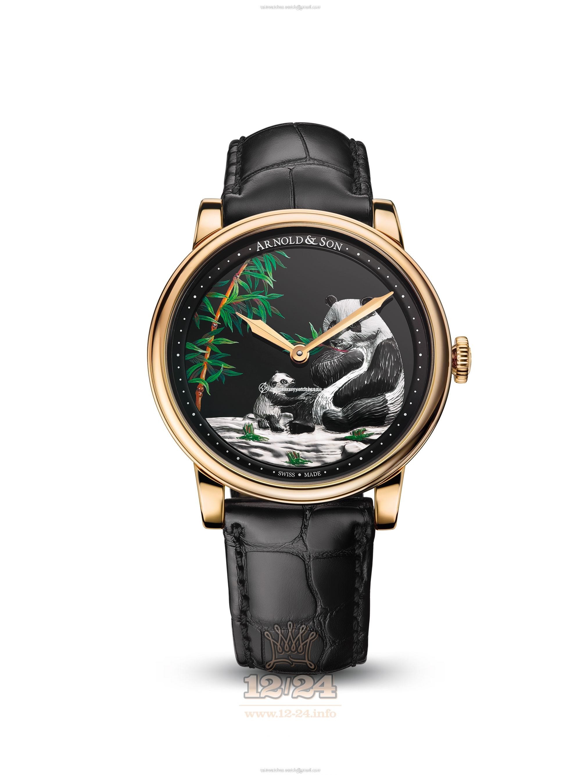 Arnold Son Royal Collection Watch 1LCAP.B03A.C111A Pink gold Case Black Painted Dial
