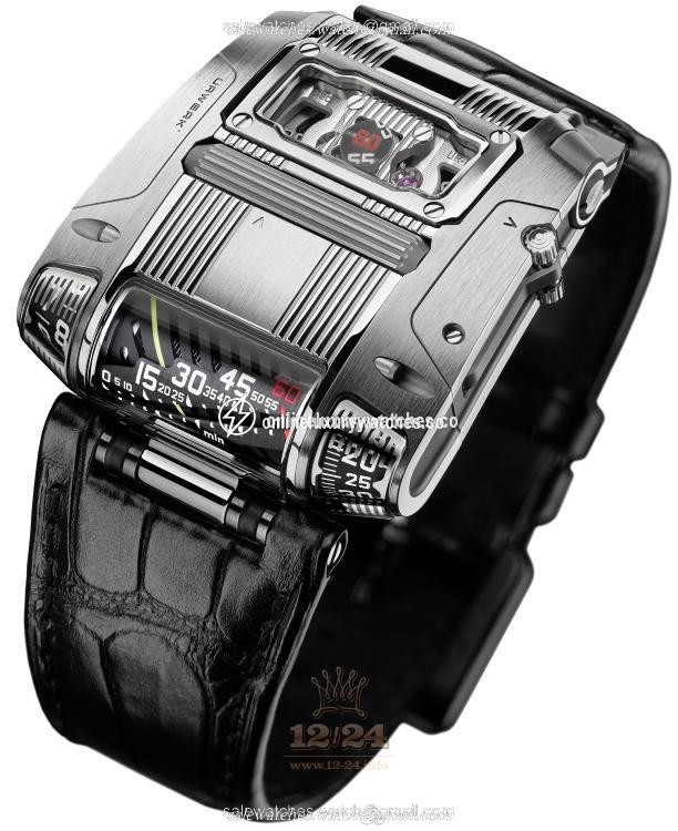 Urwerk UR-111C Watch ur 111 iron 42 mm Stainless steel Case Black Dial