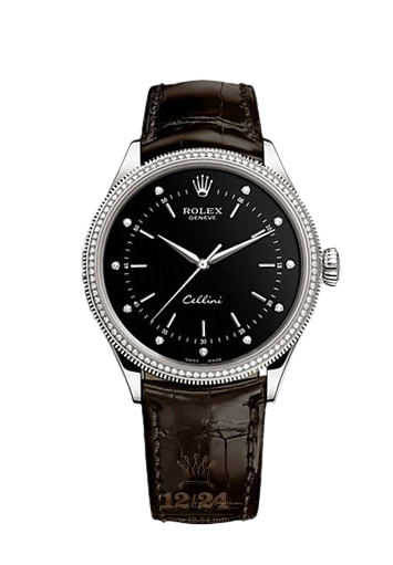 Rolex Cellini Watch 50609rbr-0010 39 mm White gold Case Black Dial