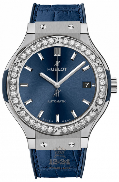 Hublot Classic Fusion Watch 565.NX.7170.LR.1204 38 mm Titanium Case Dark blue Dial