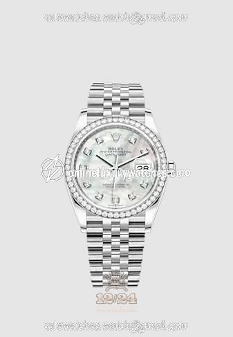 Rolex Datejust Watch 126284rbr-0011 36 mm Stainless steel White gold Case