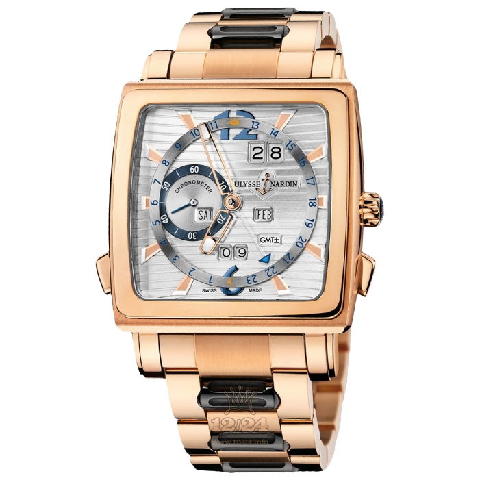 Ulysse Nardin Classic Watch 326-90-8M/91 42 mm Pink gold Case Silver Dial