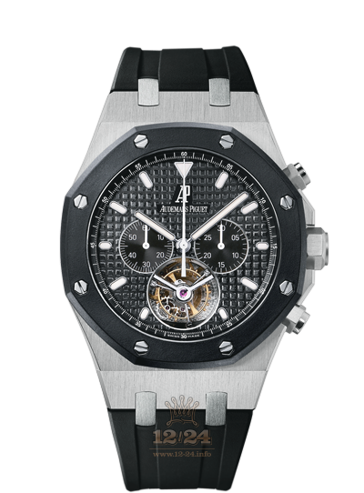 Audemars Piguet Royal Oak Watch 26377SK.OO.D002CA.01 44 mm Stainless steel Rubber Case Black Dial