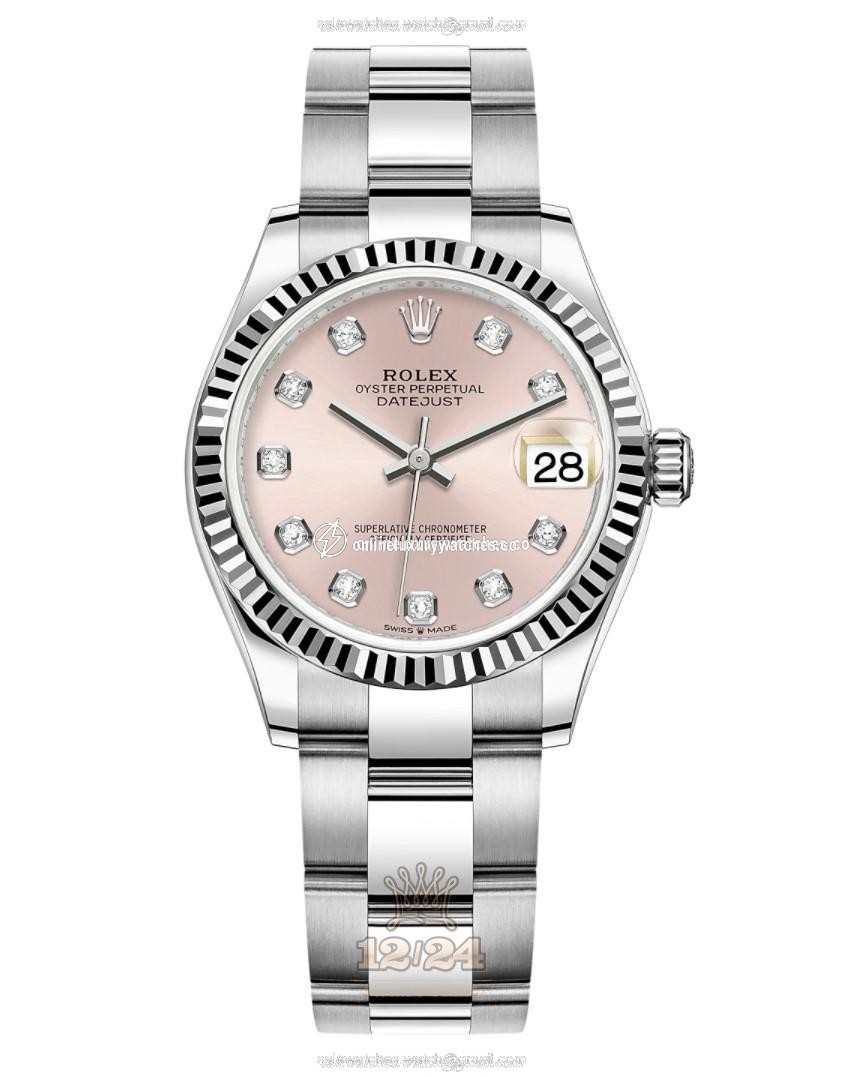 Rolex Datejust Watch 278274-0031 31 mm Stainless steel White gold Case Pink Dial