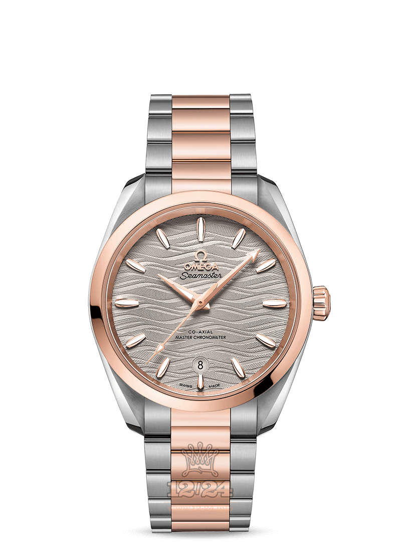 Omega Aqua Terra 150 M Watch 220.20.38.20.06.001 38 mm Steel / Pink gold Case Gray Dial
