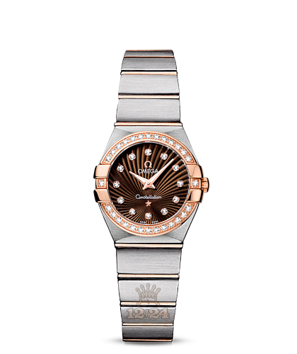 Omega Constellation Watch 123.25.24.60.63.001 24 mm Steel / Pink gold Case Brown (chocolate) Dial