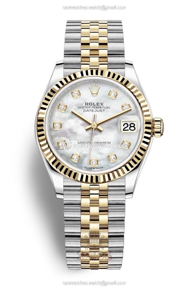 Rolex Datejust Watch 278273-0028 31 mm Stainless steel Yellow gold Case White Dial