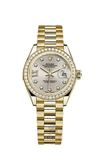 Rolex Datejust Watch 279138rbr-0001 28 mm Yellow gold Case Silver Dial