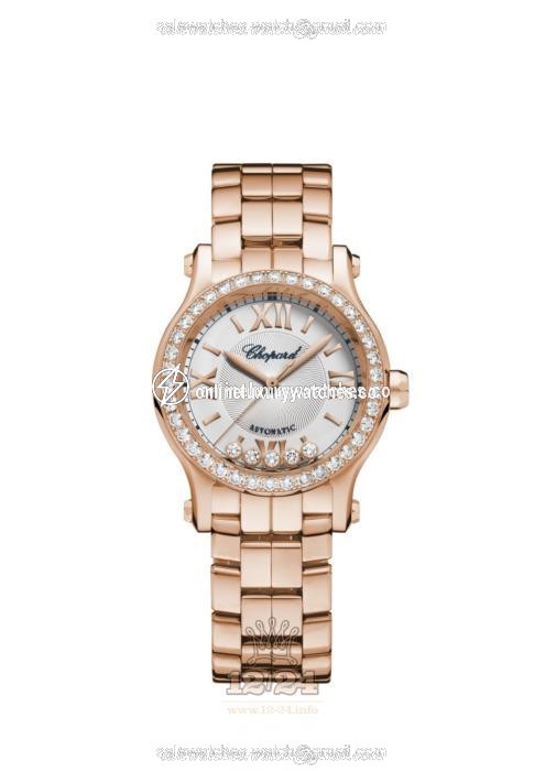 Chopard Happy Sport Watch 274893-5014 30 mm Pink gold Case Gray Dial