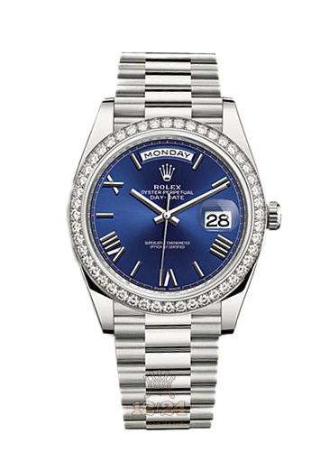 Rolex Day-Date Watch 228349rbr-0005 40 mm White gold Case Dark blue Dial