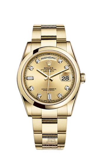 Rolex Day-Date Watch 118208-0115 36 mm Yellow gold Case Golden Dial