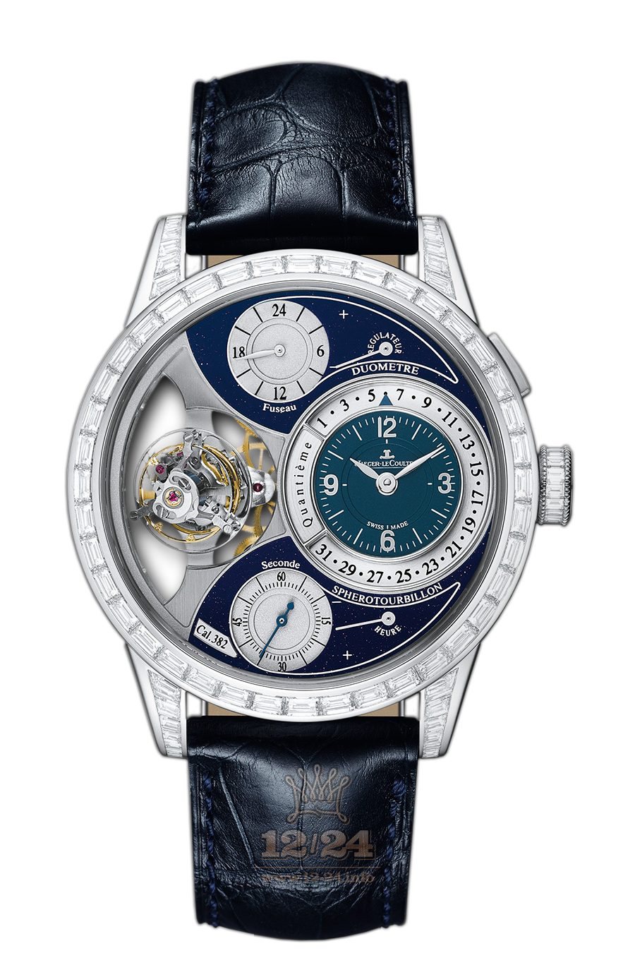Jaeger-LeCoultre Duometre Watch 6053406 42 mm White gold Case Dark blue Dial