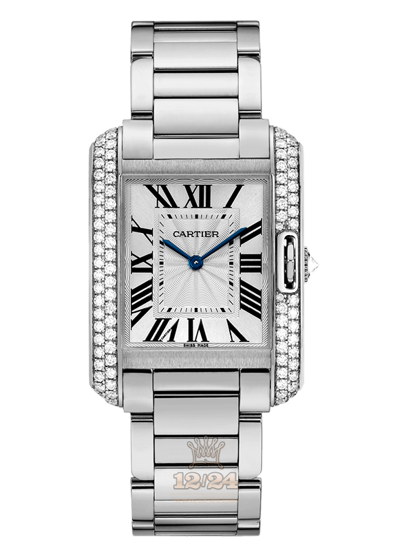 Cartier Tank Watch WT100028 35 mm White gold Case Silver Dial